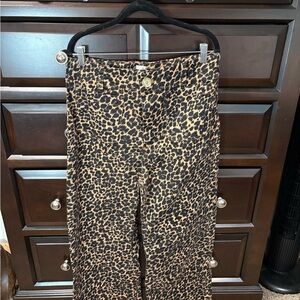Anthropologie Leopard Print Ankle Pants - Tan & Black